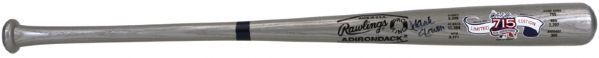 1999 Hank Aaron Signed 25th Anniversary of HR 715 Rawlings Commemorative Bat - MEARS Auction LOA