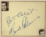 1940-59 Abbot & Costello Signed Display - Signed Index Cards With Vintage Photo - JSA