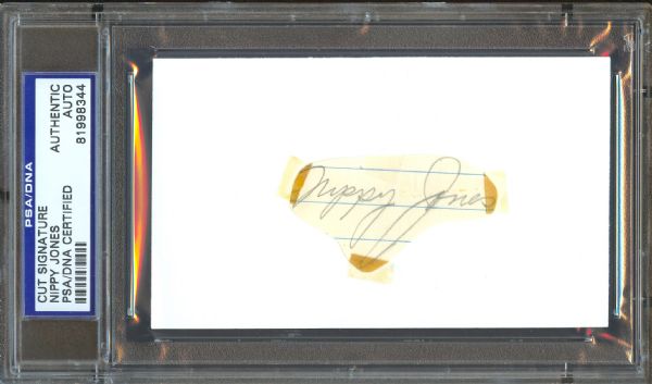 Milwaukee Braves Nippy Jones Signed Cut PSA/DNA