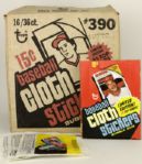 1977 Rare Test Issue Topps Cloth Stickers Case Box & Packs (All Empty)