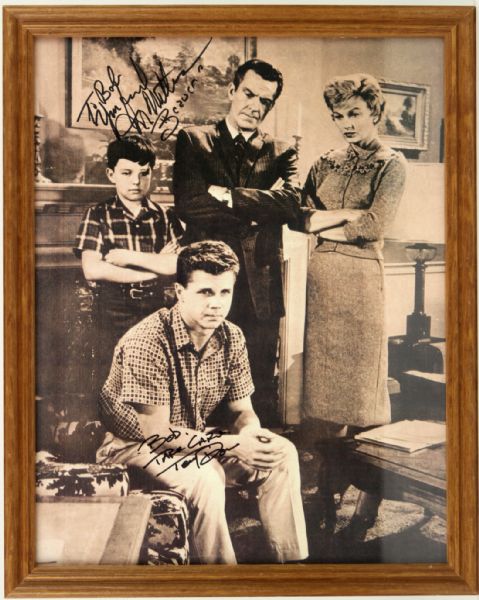 Leave It To Beaver Multi Signed 11" x 14" Photo With Beaver  Jerry Mathers  & Wally Tony Dow Autographs - JSA