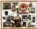 Hank Aaron Milwaukee Braves Signed Photo Collage -28 1/2" x 23" - JSA