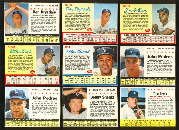 1961-1963 Post Cereal Collection (20) Including Don Drysdale (2)