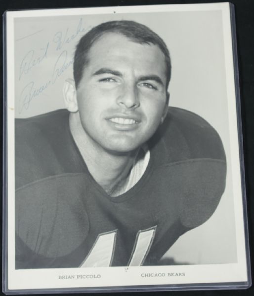 1960s Brian Piccolo Chicago Bears Signed Photo From Former Cubs Employee - JSA