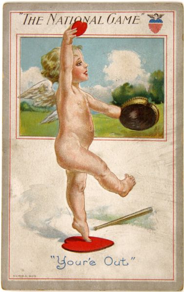 Early 1900s "The National Game" Postcard