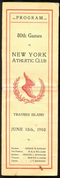 1908 New York Athletic Club Program 