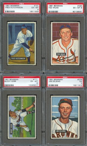 1951 Bowman PSA Graded Collection (4)