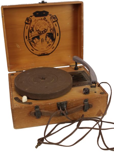 1940s  Lone Ranger & Tonto Decca Wood Case Phonograph Record Player