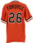 2001 Brook Fordyce Baltimore Orioles Throwback Game Worn Signed Jersey MLB Hologram - JSA & MEARS LOA
