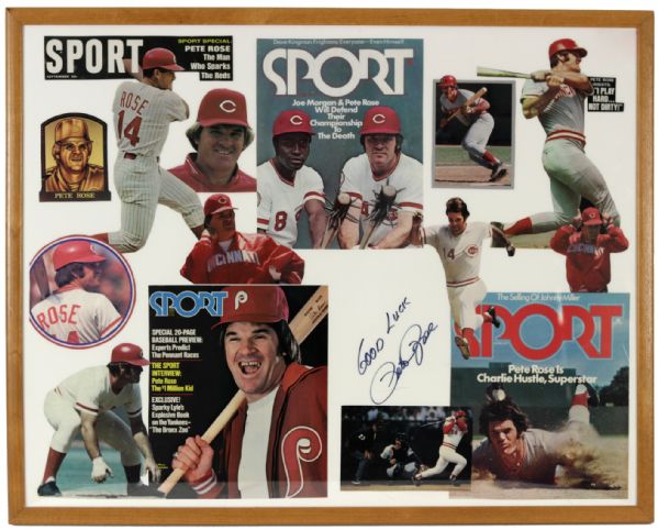 Pete Rose Cincinnati Reds Signed Photo Collage - JSA 