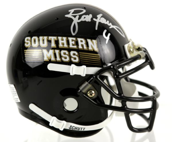 1996 Brett Favre Green Bay Packers Signed Southern Miss Mini-Helmet - JSA