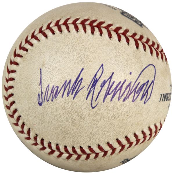 2005 Washington Nationals Game Used Baseball - Signed by Frank Robinson - JSA & MEARS LOO