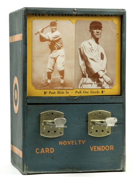 1930s Wooden Novelty Card Vendor Counter Top Vending Machine 
