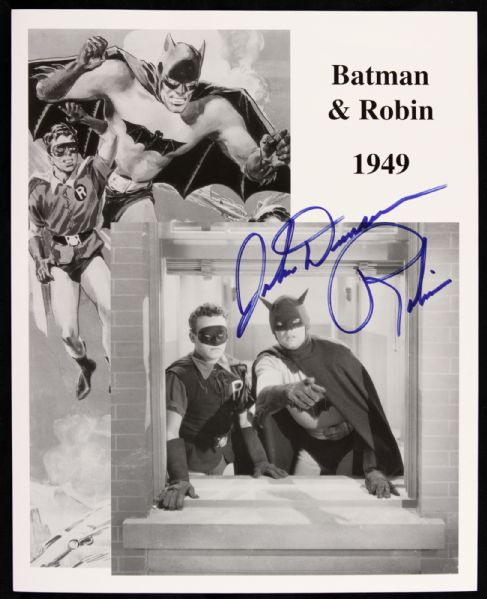 1949 John Duncan Batman & Robin Signed 8" x 10" Photo - JSA 