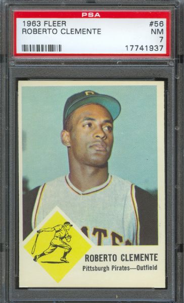 1963 Fleer Pirates Roberto Clemente #56 PSA NM 7