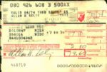 Bud Selig Milwaukee Brewers Airline Receipts 