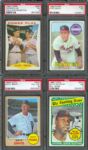 Large PSA Graded Collection (100) Including Many Stars & Hall Of Famers