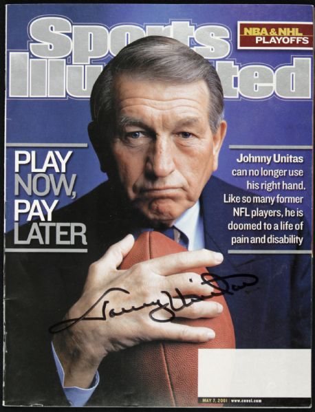 2001 Johnny Unitas Baltimore Colts Signed Sports Illustrated Magazine - JSA