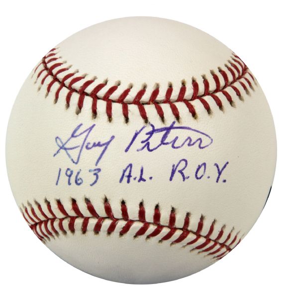 1963 Gary Peters Chicago White Sox Single Signed OAL (Budig) Baseball " 1963 A.L. R.O.Y" - JSA 