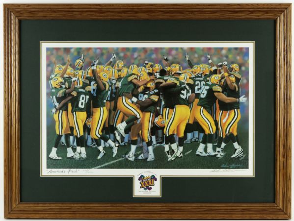 1997 Super Bowl XXXI Green Bay Packers Americas Pack Signed by Brett Favre - MEARS
