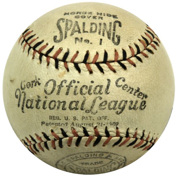 1917 Near Mint Spalding Ultra Rare One Year Style Official National League Baseball - Only Known Example!