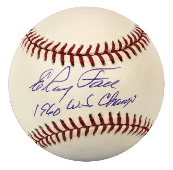 1960 Elroy Face Pittsburgh Pirates Single Signed OML (Selig) Baseball "1960 W.S. Champs" - JSA