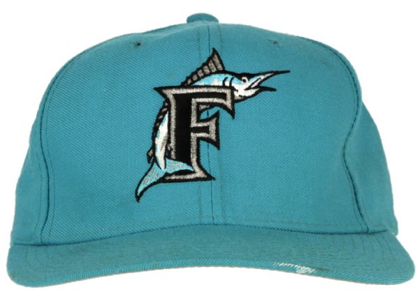 1993 Jeff Conine Florida Marlins Game Worn Cap (MEARS Auction LOA)