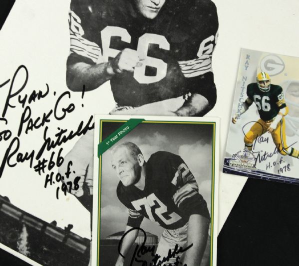 1993-94 Ray Nitschke Green Bay Packers Signed Photo Postcard & 8" x 10" - JSA 
