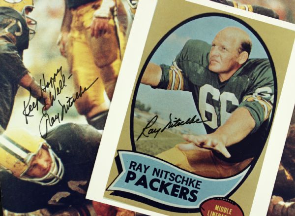 1990s Ray Nitschke Green Bay Packers Signed Oversized & 8" x 10" Photo - JSA 