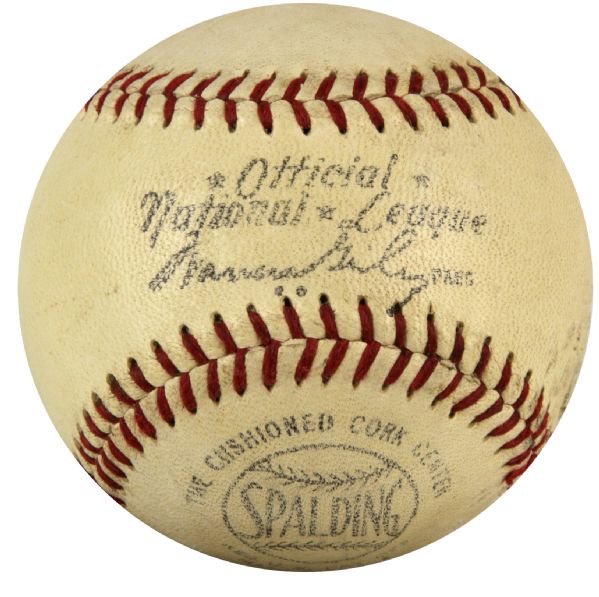 1954-56 Gene Baker Chicago Cubs ONL (Giles) Home Run Baseball From Former Cubs Bat Boy - MEARS LOA & Hologram