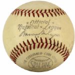 1954-56 Gene Baker Chicago Cubs ONL (Giles) Home Run Baseball From Former Cubs Bat Boy - MEARS LOA & Hologram