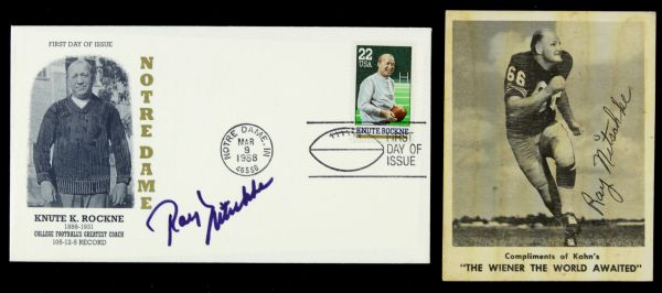 1988 Ray Nitschke Green Bay Packers Signed Cachet & Kahns Wieners Card - JSA 