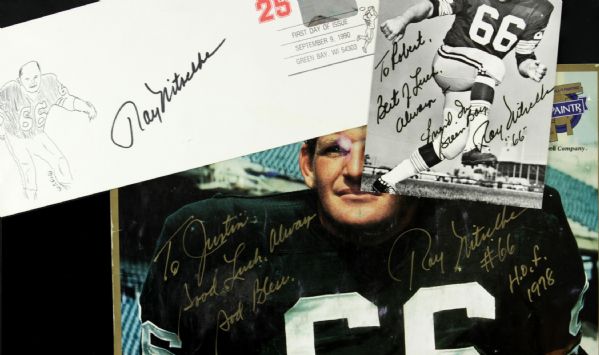 1970s-95 Ray Nitschke Green Bay Packers Signed Photo - Lot of 3 - JSA