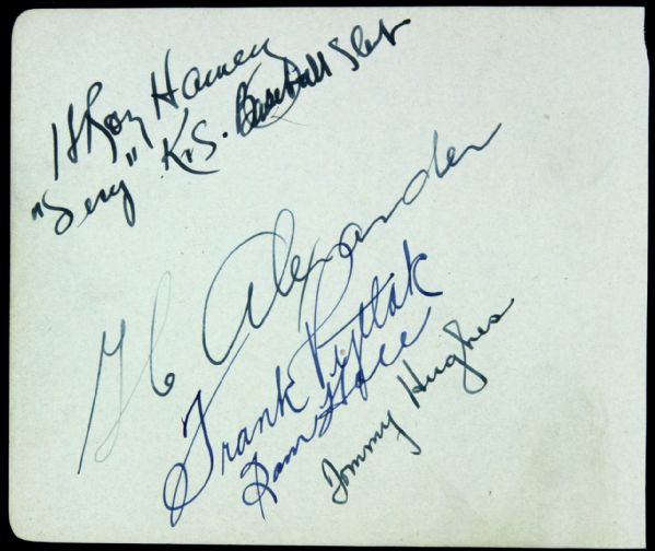 1940s Grover Cleveland Alexander Cleveland Indians Signed Parchment - JSA 