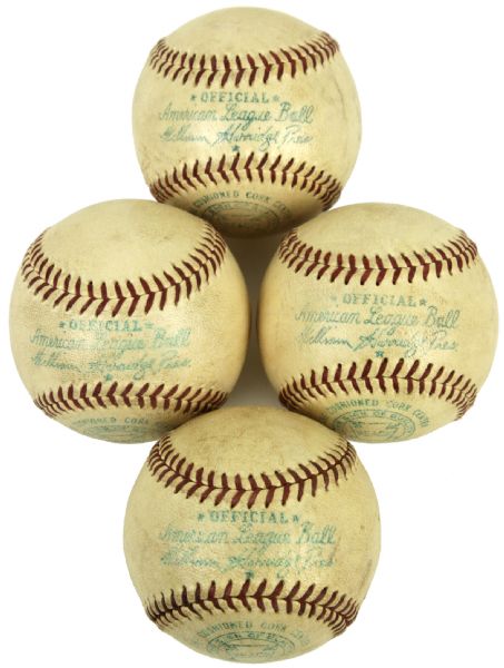 1960s ONL (Harridge) Game Used Baseball - Lot of 4 - MEARS 