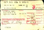 Bud Selig Milwaukee Brewers Airline Receipts 