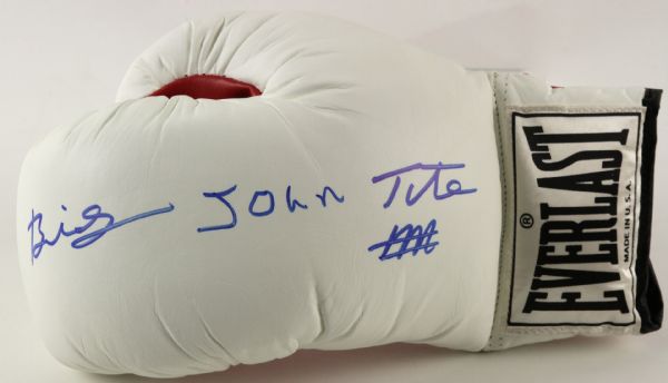 1990s Big John Tate Signed Boxing Glove (Dec. 98) - JSA