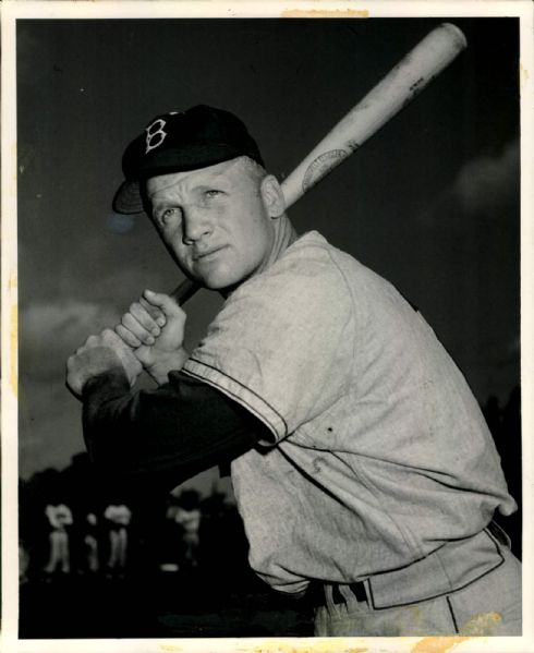 1950-53 circa Bobby Morgan Brooklyn Dodgers "The Sporting News Collection Archives" Original 8" x 10" Photo (Sporting News Collection Hologram/MEARS Photo LOA)