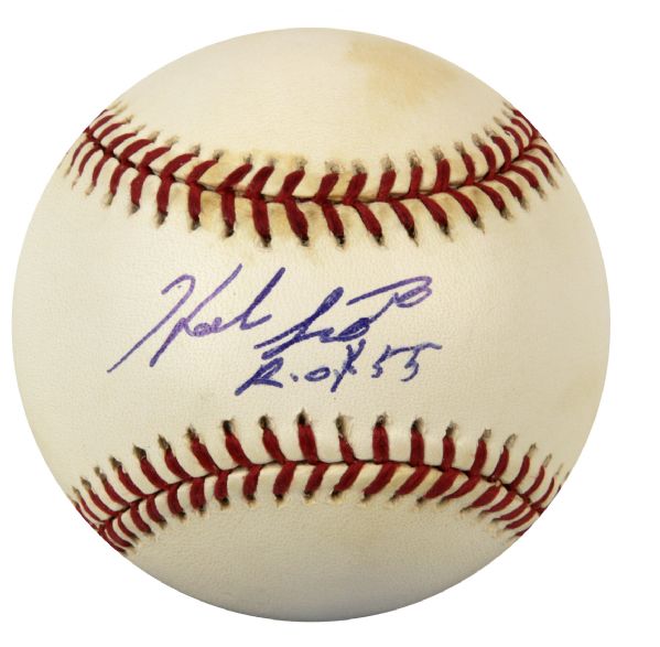 1955 Herb Score Brooklyn Dodgers Single Signed OAL (Budig) Baseball "R.O.Y. 55" - JSA 