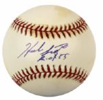 1955 Herb Score Brooklyn Dodgers Single Signed OAL (Budig) Baseball "R.O.Y. 55" - JSA 