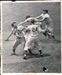 1957 Brawl Brooklyn Dodgers Milwaukee Braves "The Sporting News Collection Archives" Original 8" x 10" Photo (Sporting News Collection Hologram/MEARS Photo LOA)