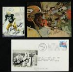 1970-94 Ray Nitschke Green Bay Packers Signed Card Envelope & Photo - JSA 