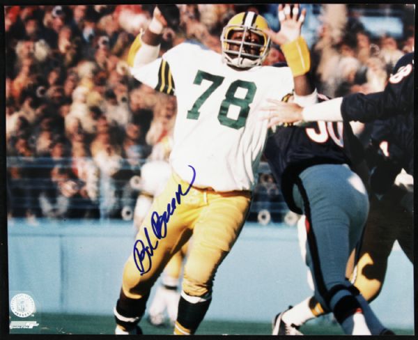 1990s Bob Brown Green Bay Packers Signed 8" x 10" Photo One of The Most Difficult Super Bowl I & II Autographs - JSA