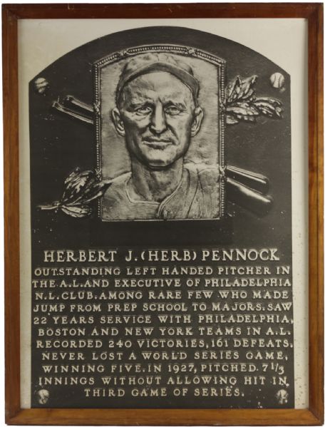 Herb Pennock New York Yankees Display - 31 1/2" x 41 1/2"