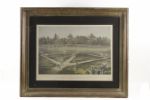 Late 1800s Base Ball Print Measures 25" x 19" in Frame