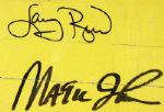 1995  Magic Johnson Los Angeles Lakers & Larry Bird Boston Celtics Signed Framed Display 1/10 - JSA