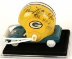 1990s Ray Nitschke Green Bay Packers Signed Cap Card & Helmet Car - JSA