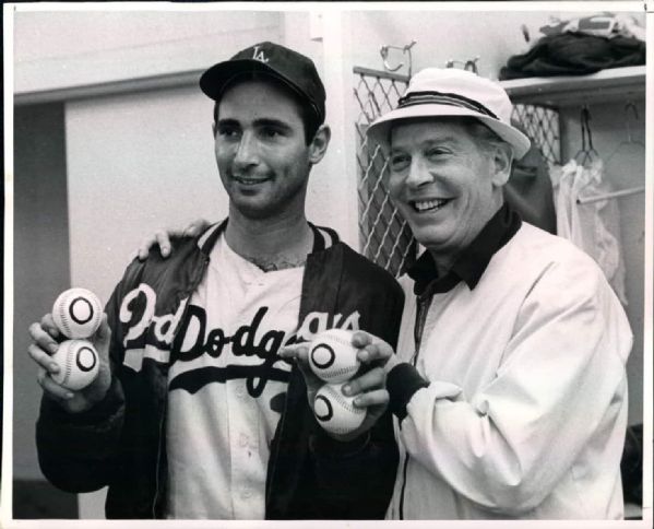 1965 Sandy Koufax Milton Berle Los Angeles Dodgers "The Sporting News Collection Archives" Original 8" x 10" Photo (Sporting News Collection Hologram/MEARS Photo LOA)