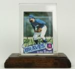1980s Glenn Hubbard Atlanta Braves Game Worn Fielding Glove W/ Signed Card- MEARS LOA