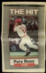 1980s Pete Rose Cincinnati Red Signed Wheaties Box Pennant & Newspaper - JSA 